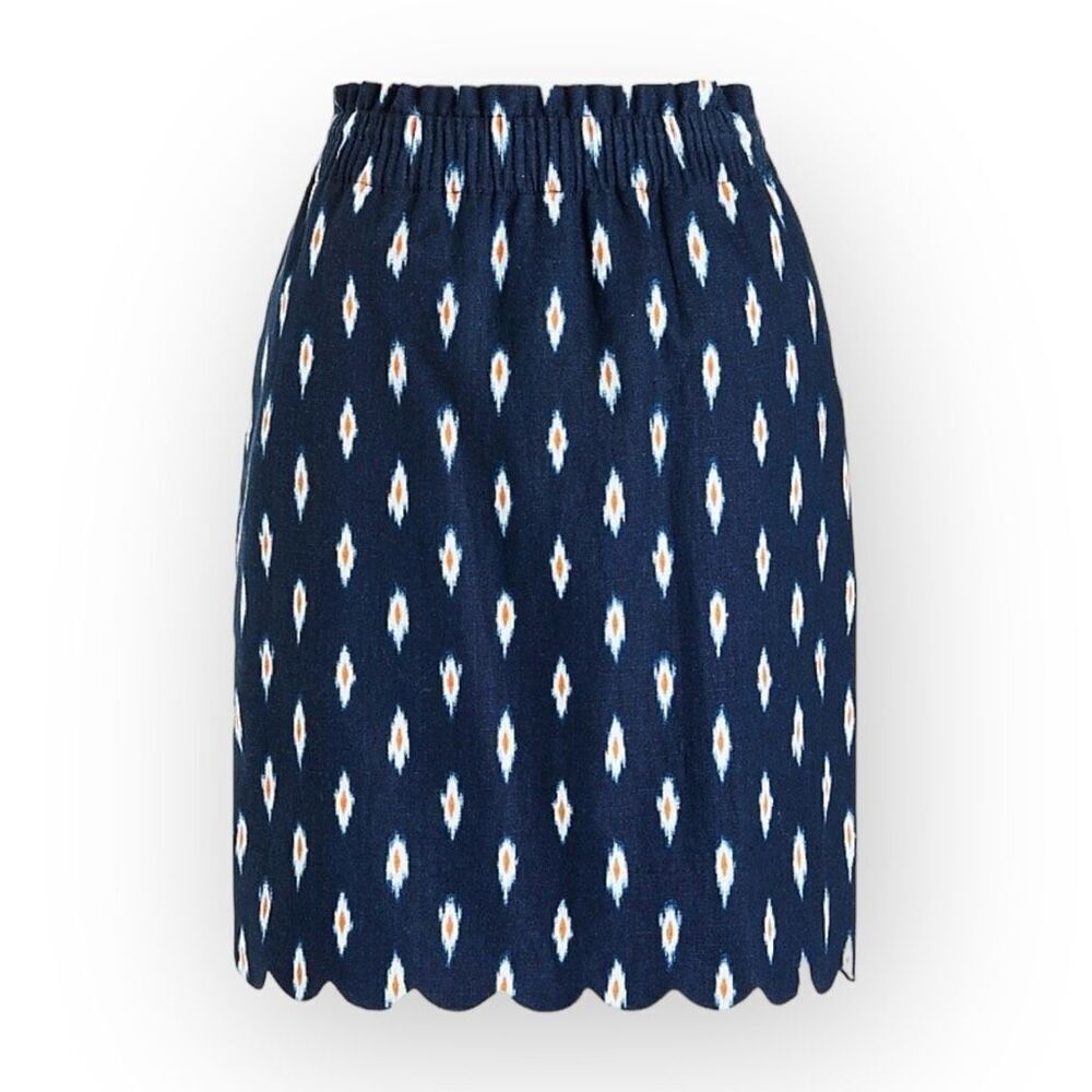 J. Crew Women's Printed scalloped sidewalk skirt size 10 NEW